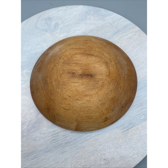 Munising Wooden Dough Bowl 8.25"x8.75" Round Primitive Farmhouse Vintage Signed - Picture 6 of 9